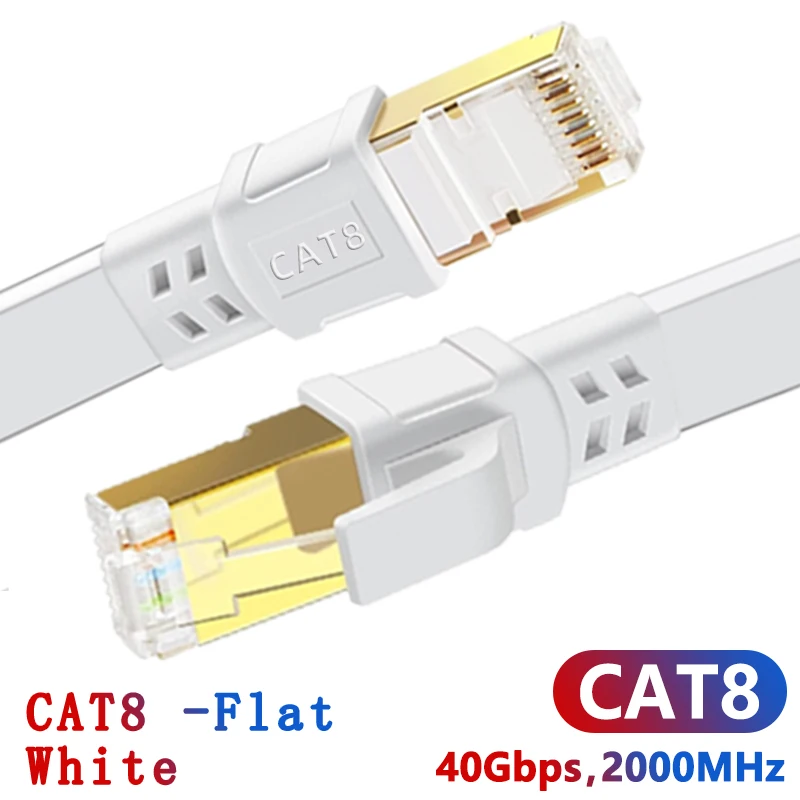 HENGSUR CAT8 Ethernet-Kabel 40 Gbit/s 2000 MHz RJ45 10 M 20 M 30 M Netzwerk-Internet-Patchkabel für Modem-Router-Kabel Ethernet CAT 8 5