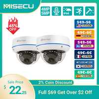 MISECU HD 5MP 4MP 1PCS H.265 Surveillance IP POE Camera Microphone Dome Indoor Motion Detect Security Home Camera Email Push