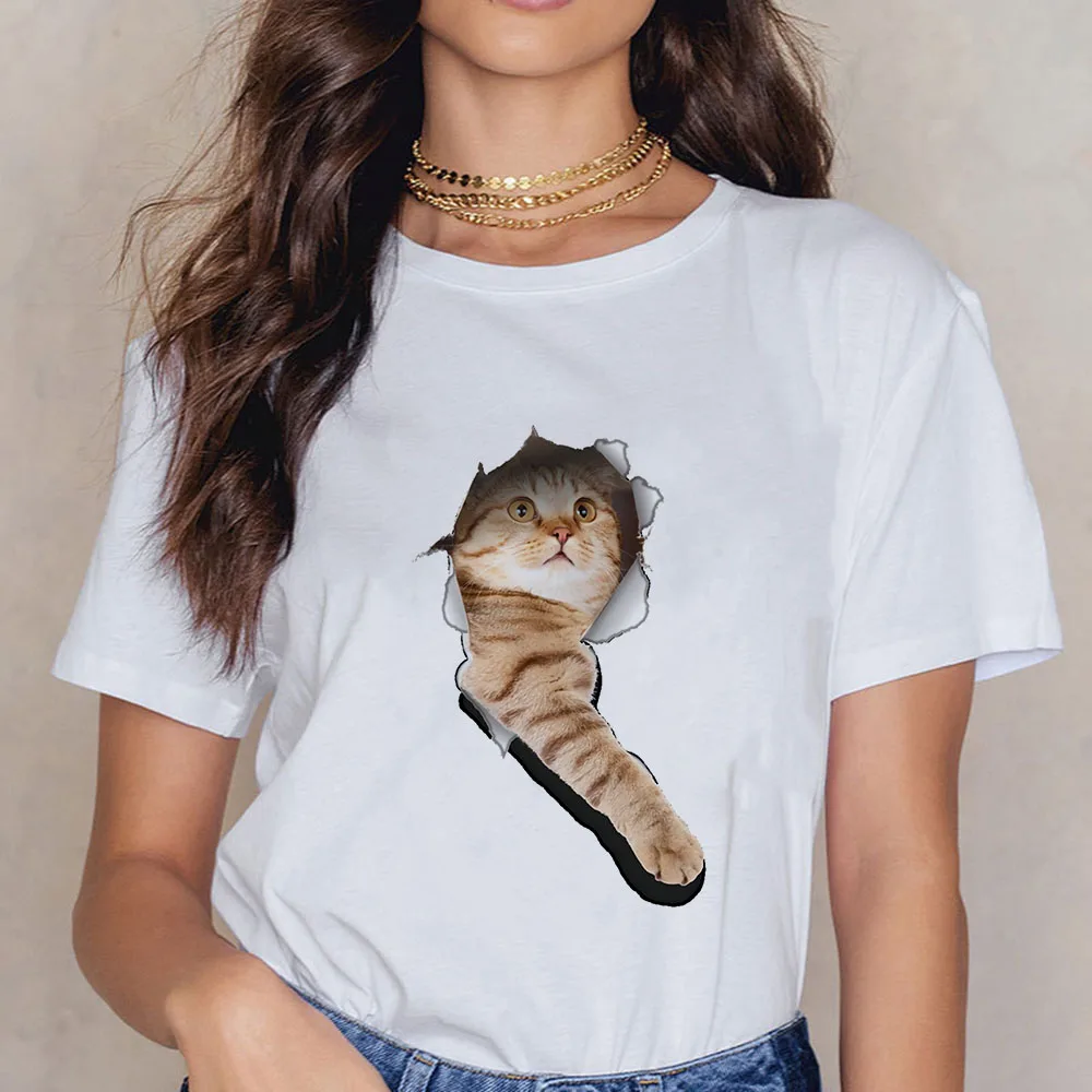 Black Cats Shirt Women with Cat Tshirt Kitten Pretty Little Thing Cute Kitten Funny Female Trendy Short Sleeve Summer Female Top