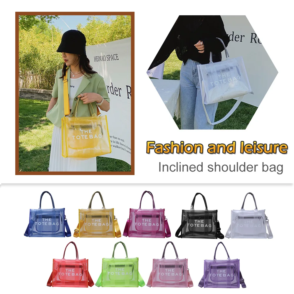 Fashion Transparent Handbags PVC Jelly Women Summer Shoulder Handbag Purse Large Capacity Female Messenger Crossbody Bag