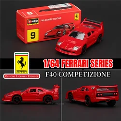 Bburago 1:64 Ferrari F40 Replica Car Model, Scale SF90 F50 458 488 Enzo Monza Laferrari Diecast Miniature Art Kid Boy Toy