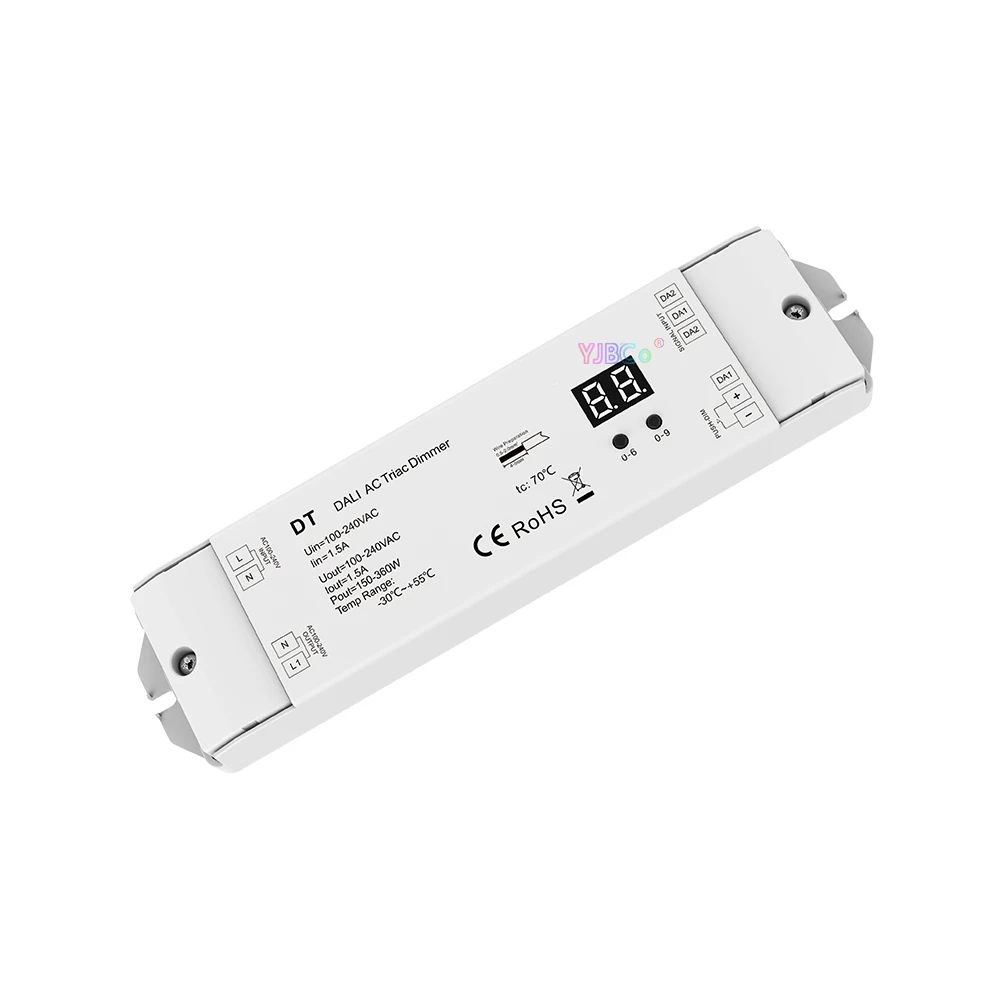 Skydance DALI AC Triac LED Dimmer DT 110V-220V AC 1.5A 150-360W 1 Channel 1CH Numeric Display for LED Lamp Light Halogen Lights