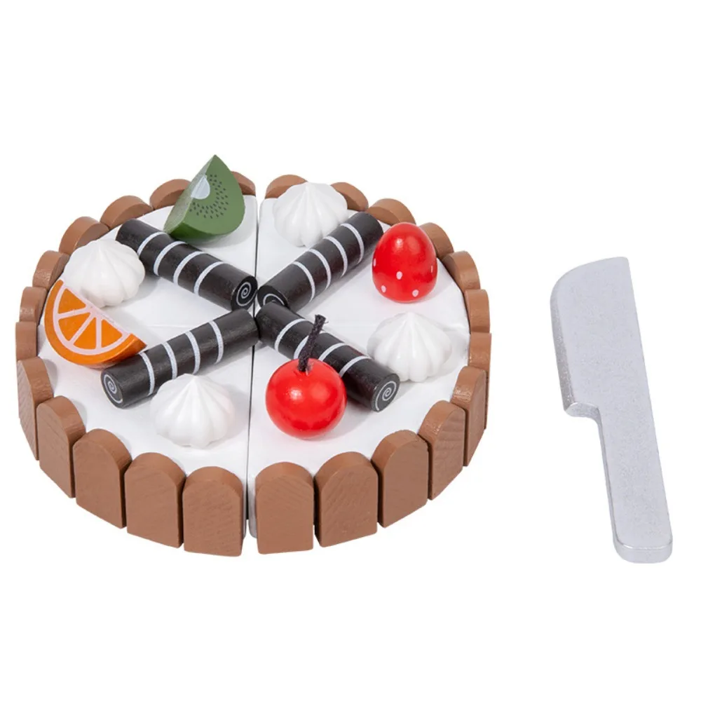 

Magnetic Birthday Cake Pretend Toy Interactive Play House Wooden Children Kitchen Toys Exquisite Simulation Food