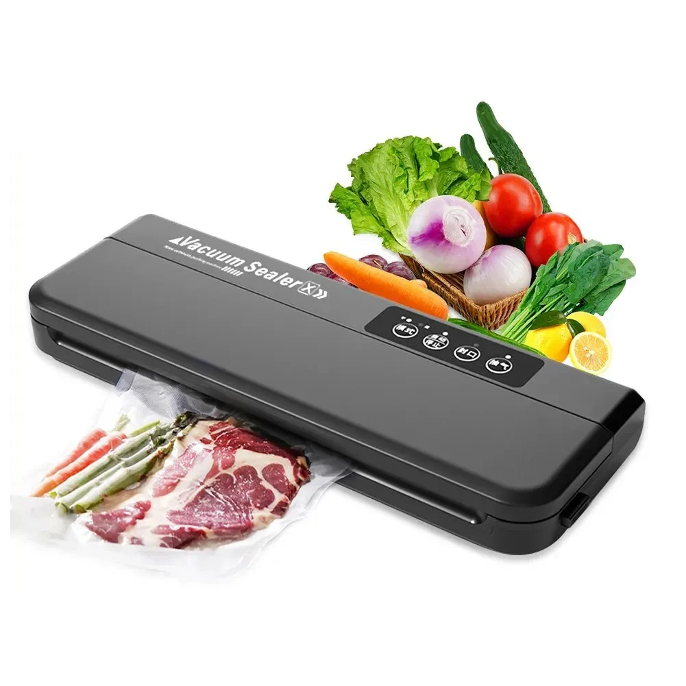 Food Vacuum Sealer Machine Dry and Moist Food Modes 60KPA Automatic For Food Preservation Vacuum Food Sealer With 10Pcs Bags