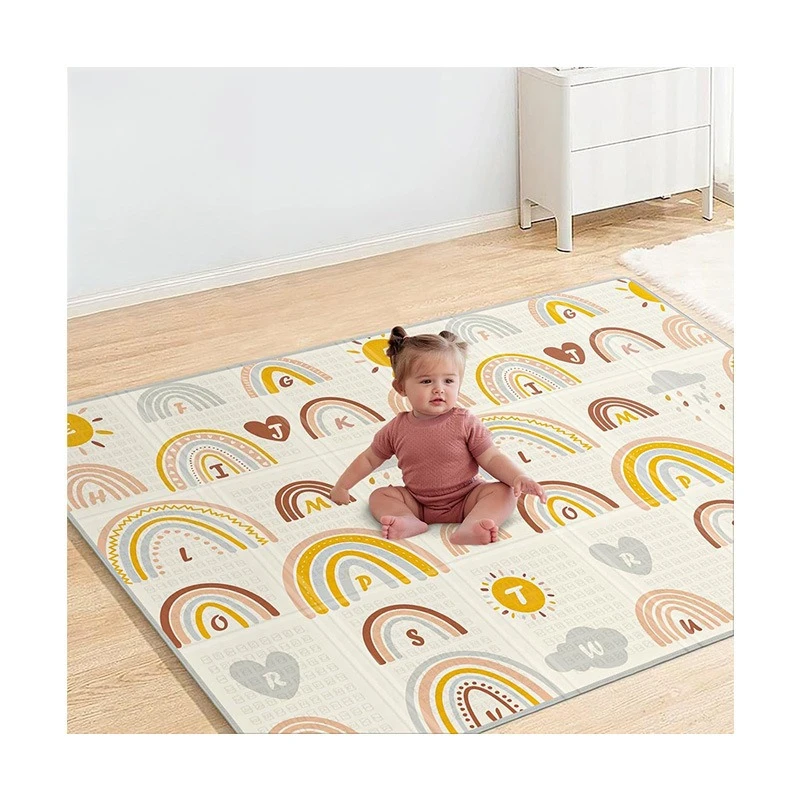 

Children's Foldable XPE Crawling Mat Wear-Resistant Fabric Surface