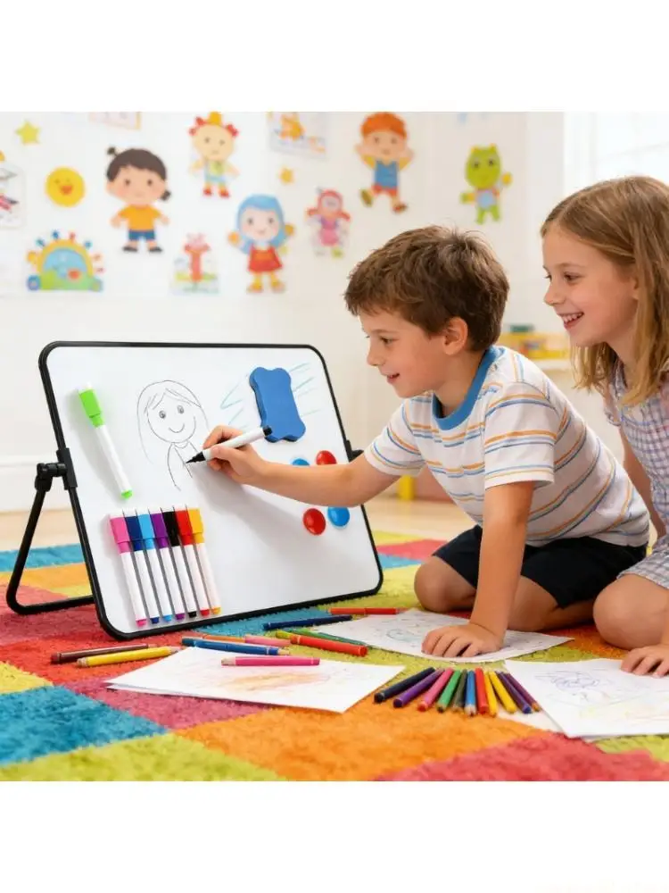 Easy Carry PVC Whiteboard With 360 Degree Stand Suitable For Writing Drawing