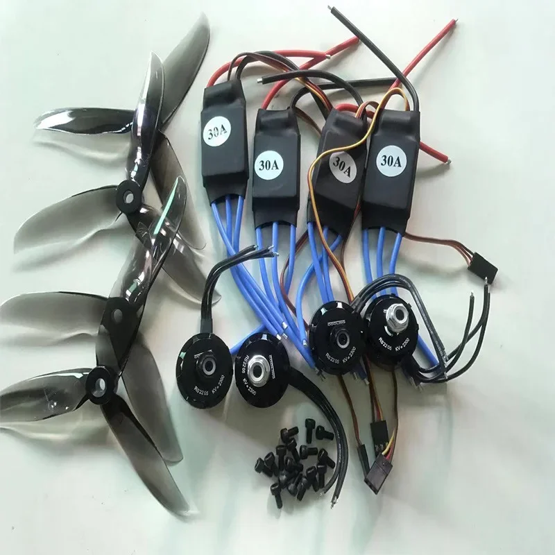 Racing FPV Power RS2205 2300KV Motor 30A Brushless ESC T5046C Tri-Blade Propeller Combo Pack High Performance Drone Components