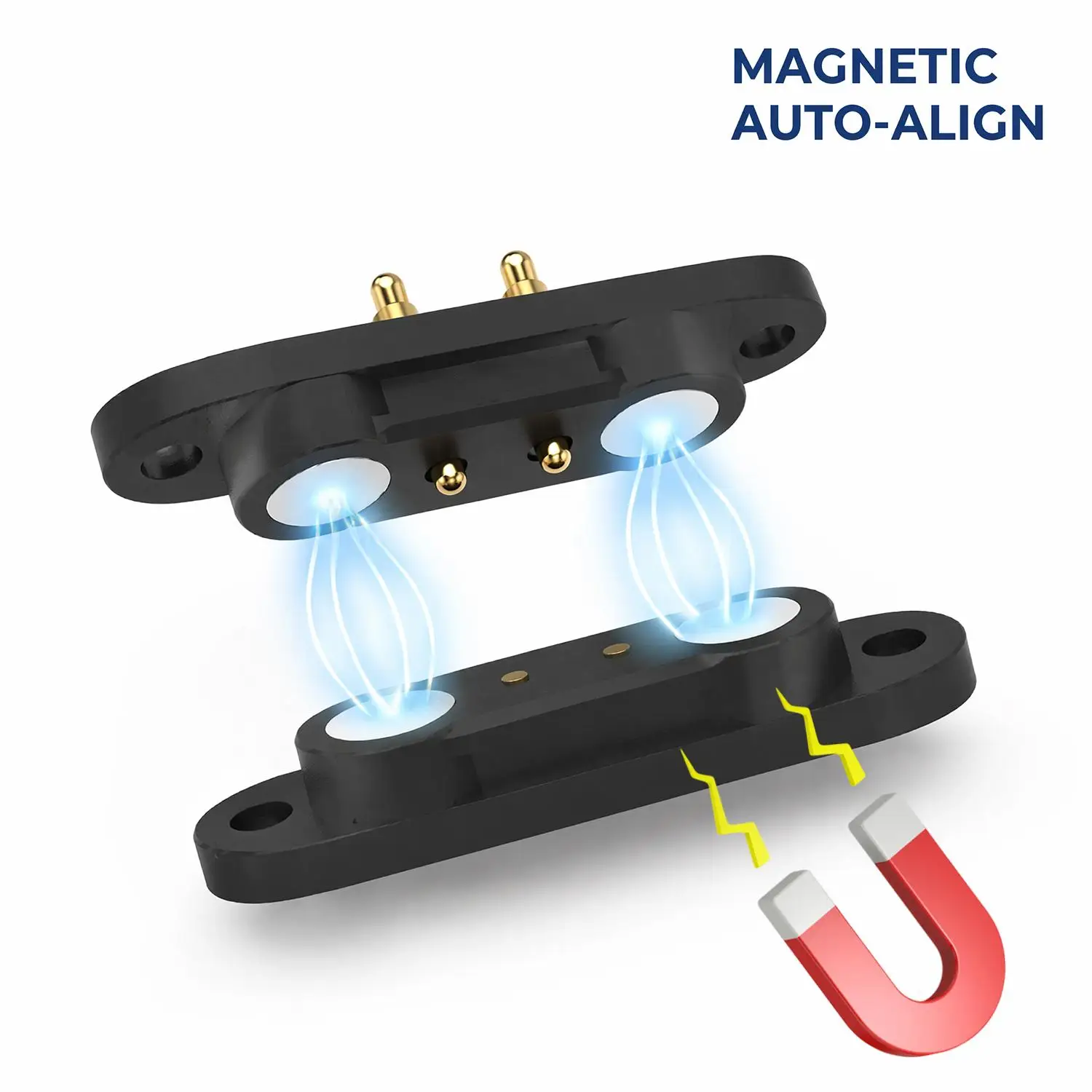 5/1Set 2A 2-Pin Magnetic Spring-Loaded Pogo Pin Connectors – Precision-Engineered for Wireless Charger Testing & DIY Electronics