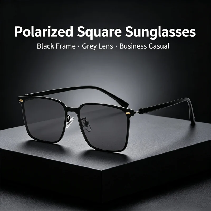 New TR90 Polarized Sunglasses for Men Women, Retro Versatile Premium Rivet Decor Trendy Sun Shades