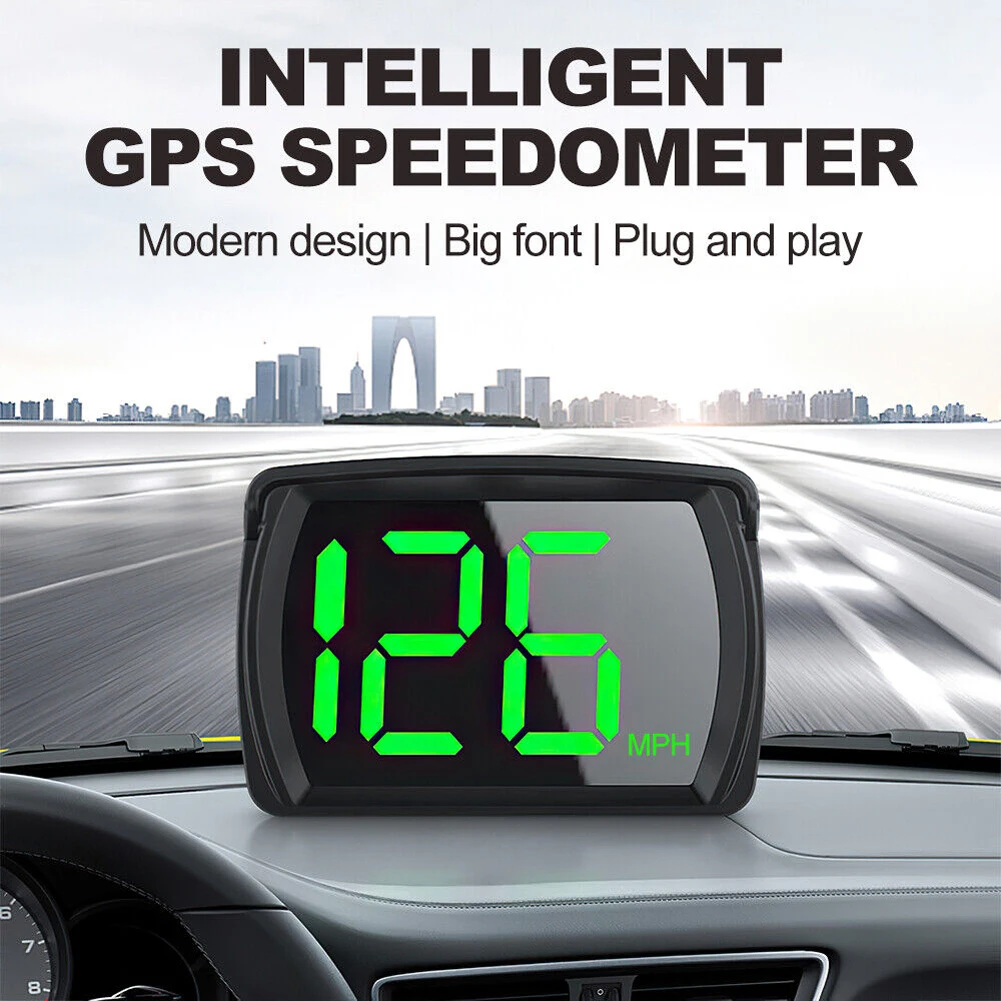 Universal Car HUD Head Up Display Speedometer GPS 2.8 Inch Big Font Digital Speed Meter Clock Gauge Automotive Accessories