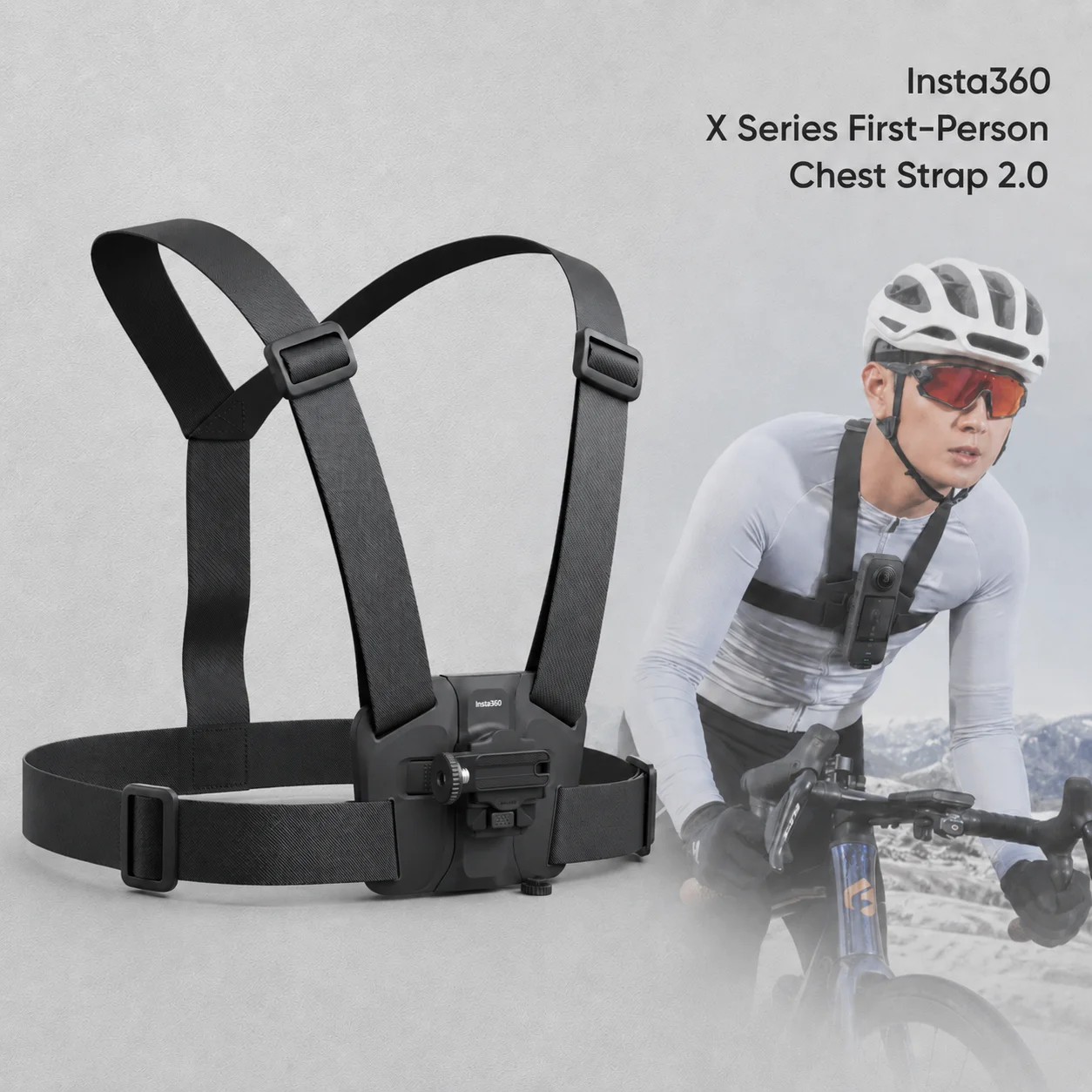 Insta360 X Series Chest Strap 2.0 Lightweight First Person POV Action Camera Harness for X6 X5 X4 Air X4 Cycling Skiing