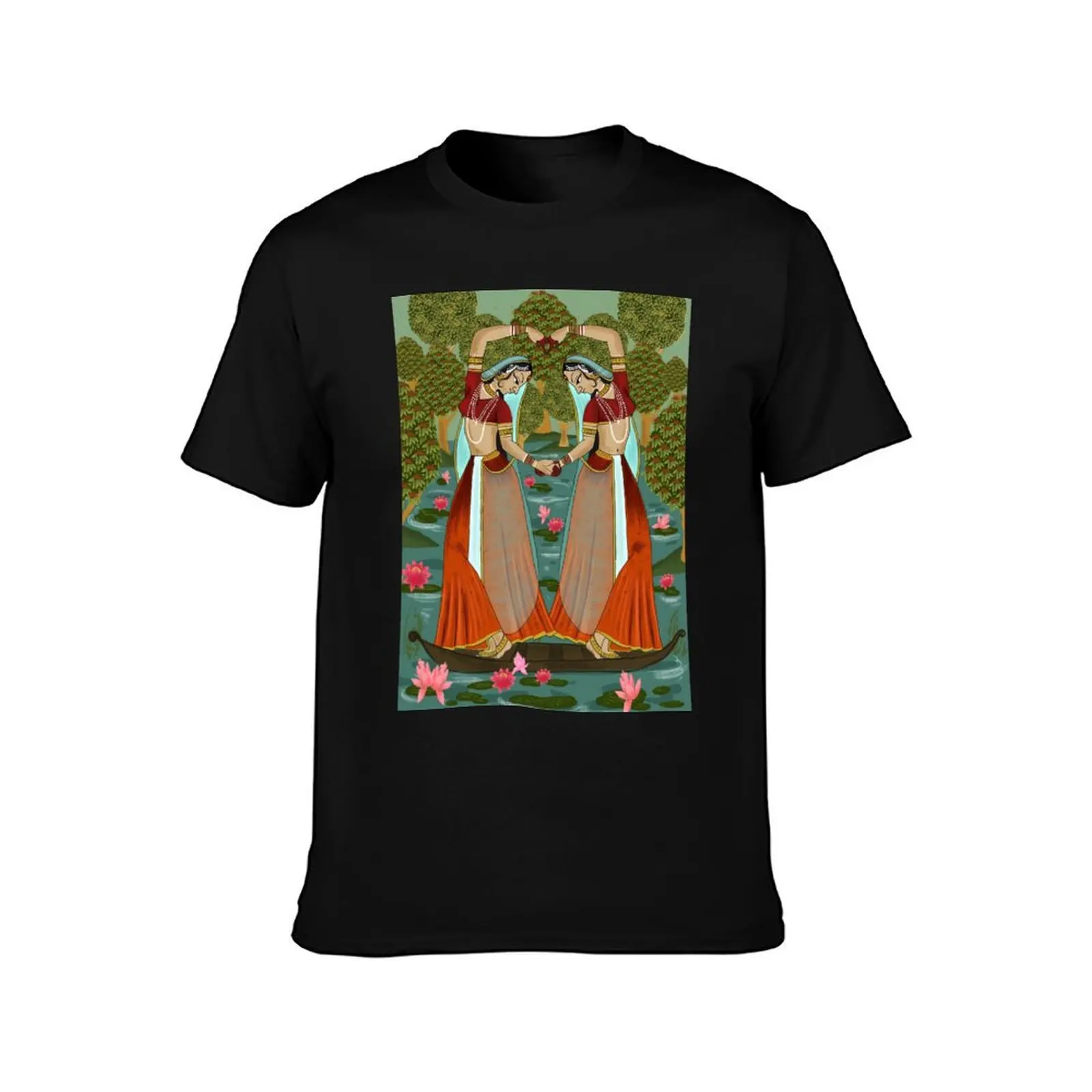 Vintage Meenakari Art - From Rajasthan T-Shirt oversized funny costumes blue archive t shirts for men