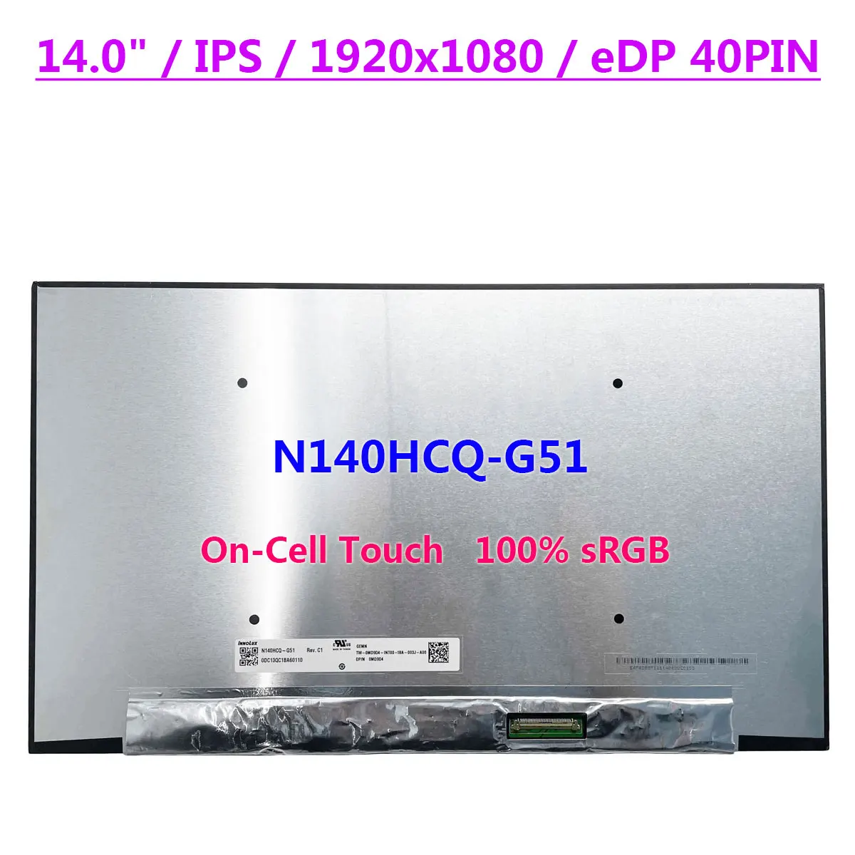 N140HCQ-G51 FHD Laptop LCD Touch Screen 14.0