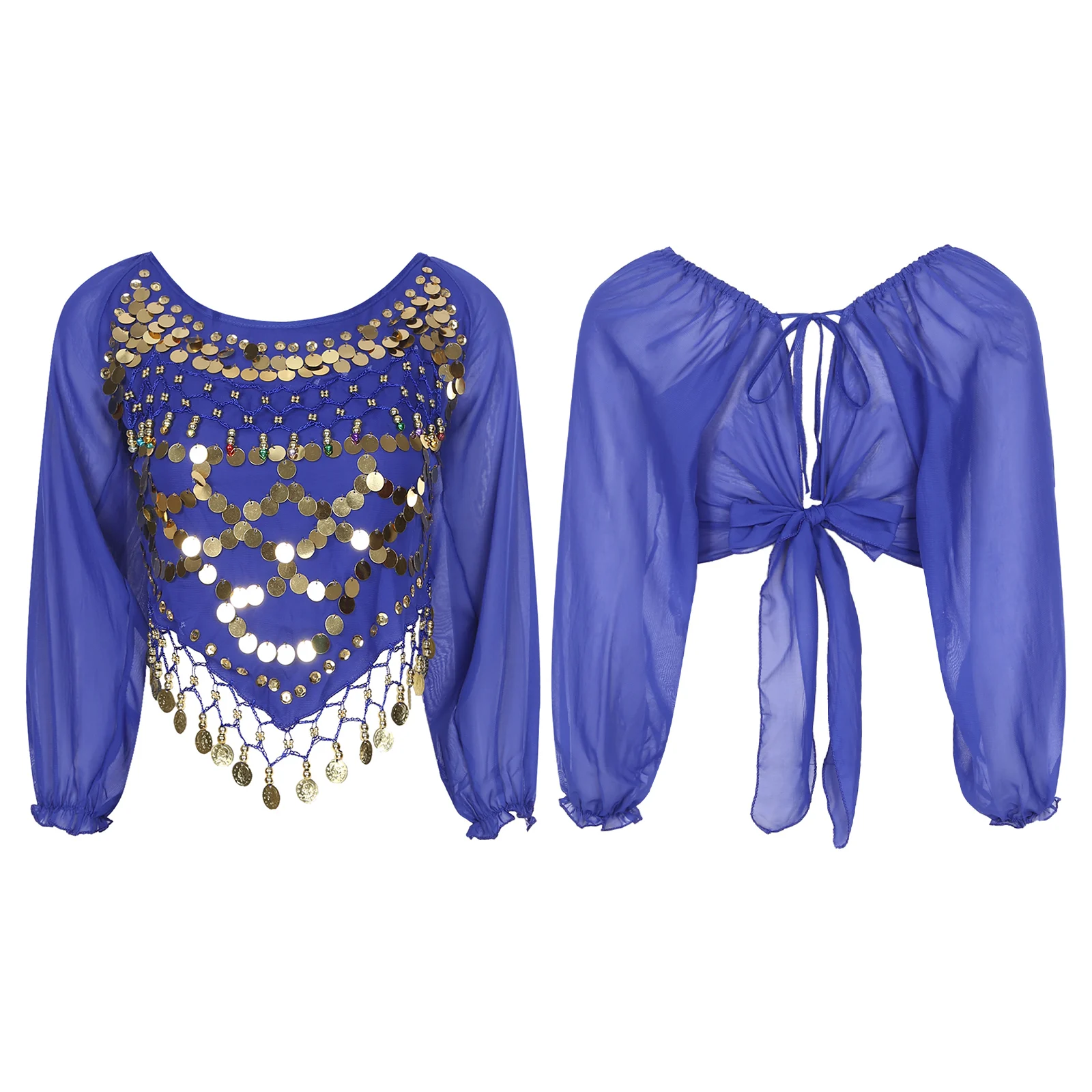 Womens Carnival Belly Dance Costume Tassel Crop Top Stage Performance Masquerade Clothes Arab Princess Oriental Dance Tops