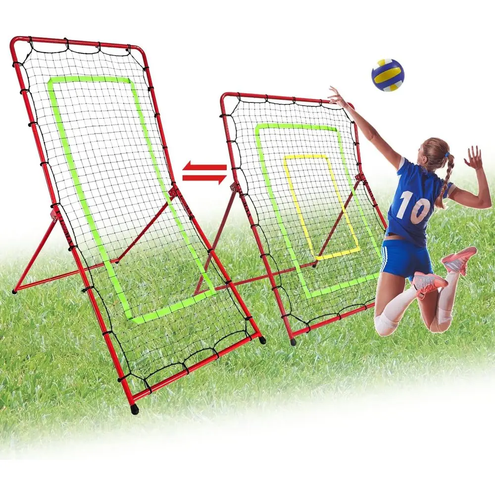 

Multi-Sport Practice Net: 7x3.5 & 5.5x4.5 Rebounder Net for Volleyball, Baseball, Soccer, Training with Carry Bag