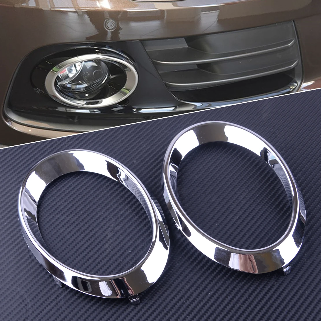 2Pcs Chrome Front Fog Light Lamp Cover Trim Car Styling Fit for Audi Q5 2010 2011 2012