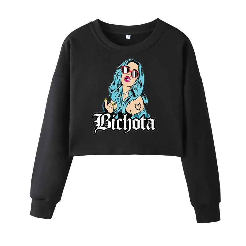 Karol G Bichota Album Print Short Sweatshirt Harajuku Y2k Streetwear Suitable Women Pullover