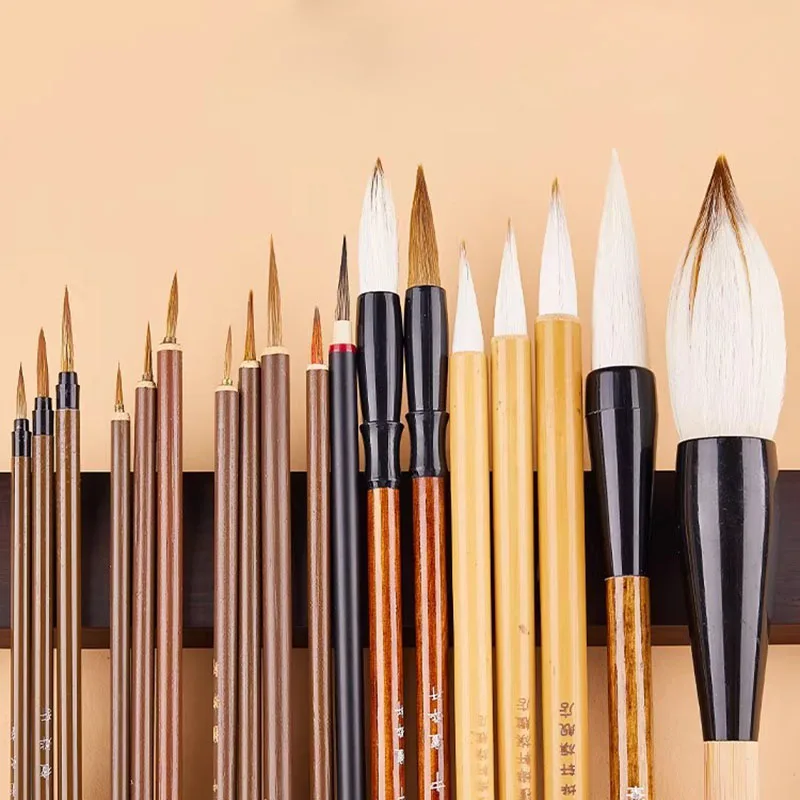 Chinese Ink Painting Brushes Set for Detail Work & Strokes, Includes Weasel & Goat Hair Brushes for Landscapes Fine Lines