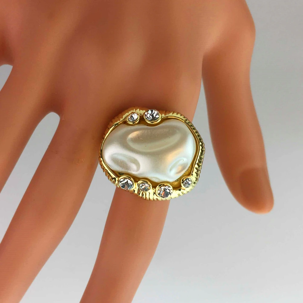 

Yuminglai High Quality Ladies Big Party Ring 18K-Real-Gold-Plated Ring Free Delivery Gift FHK17643