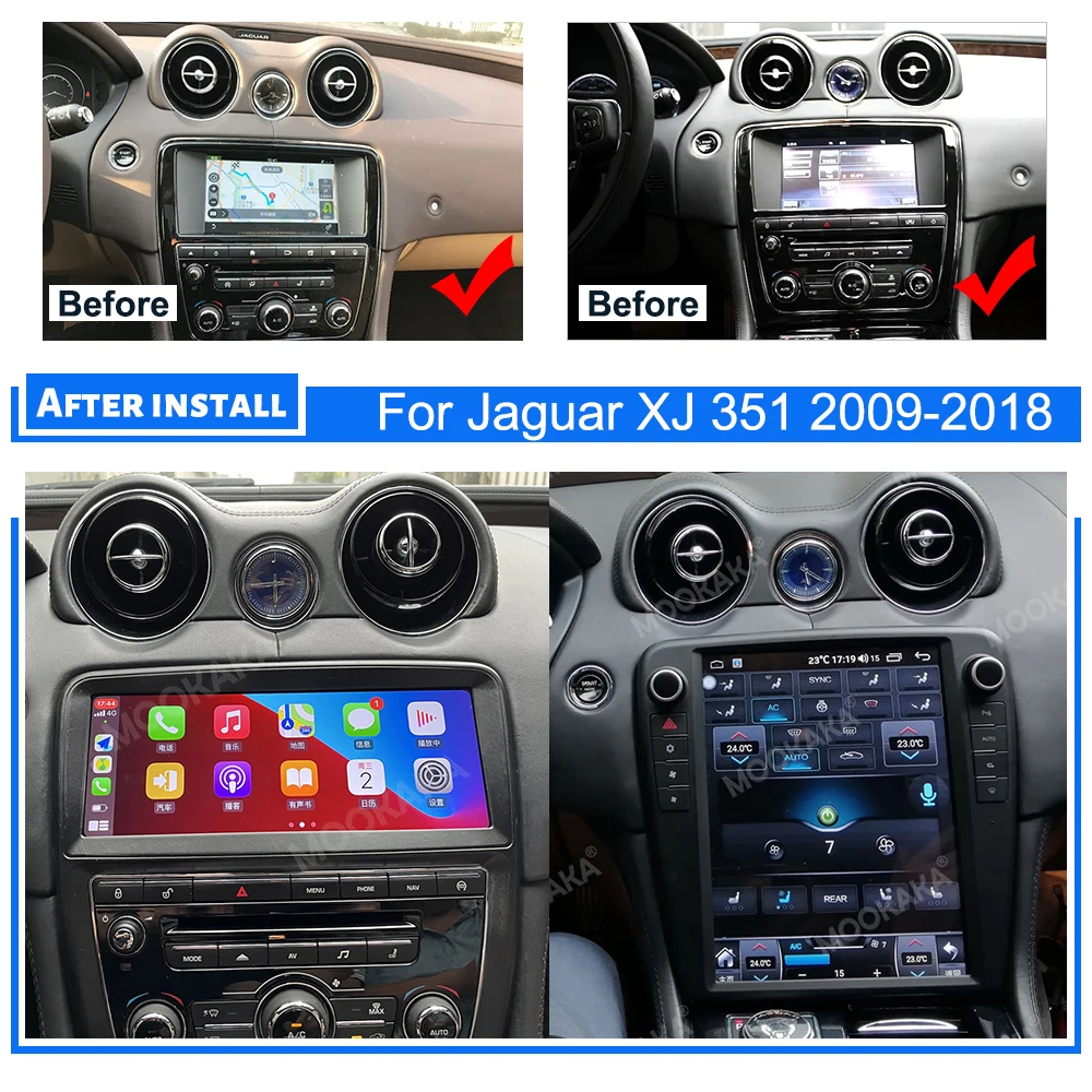 2 Din Android 13.0 8+256G For JAGUAR XJ 2009-2018 Car Radio Multimedia Player Auto Stereo Tape Recoder GPS Navigation Head Unit
