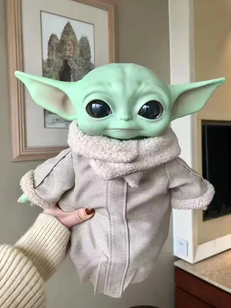 Star Wars 28cm Pvc Yoda Figure Grogu Plush Action Figure Toys Yoda Baby The Mandalorian Anime Dolls Christmas Gifts Toys Model