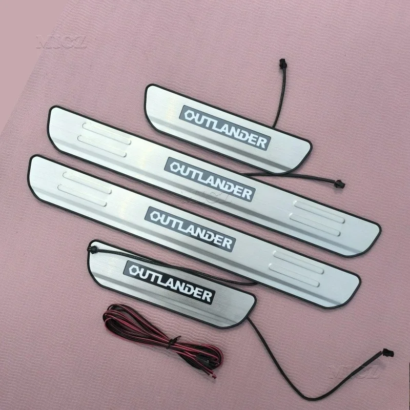 

For Mitsubishi Outlander LED 2013 - 2019 Car Accessories Car Styling Stainless Steel Car Door Cover Outside Door Sill Plate