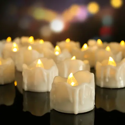 Flameless LED Tealight Candles with Remote, 12 or 24-Pack
