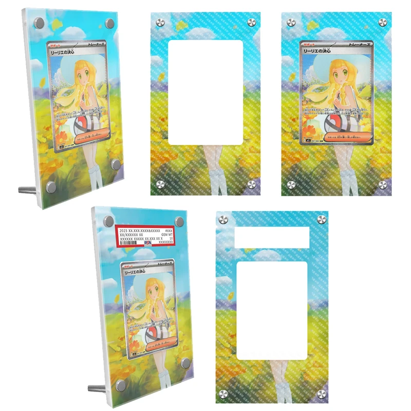 exibicao-de-arte-para-cartao-pokemon-pintura-estendida-rack-de-exibicao-psa-excluindo-cartao-de-determinacao-de-anime-lillie-estojo-de-exibicao-de-arte