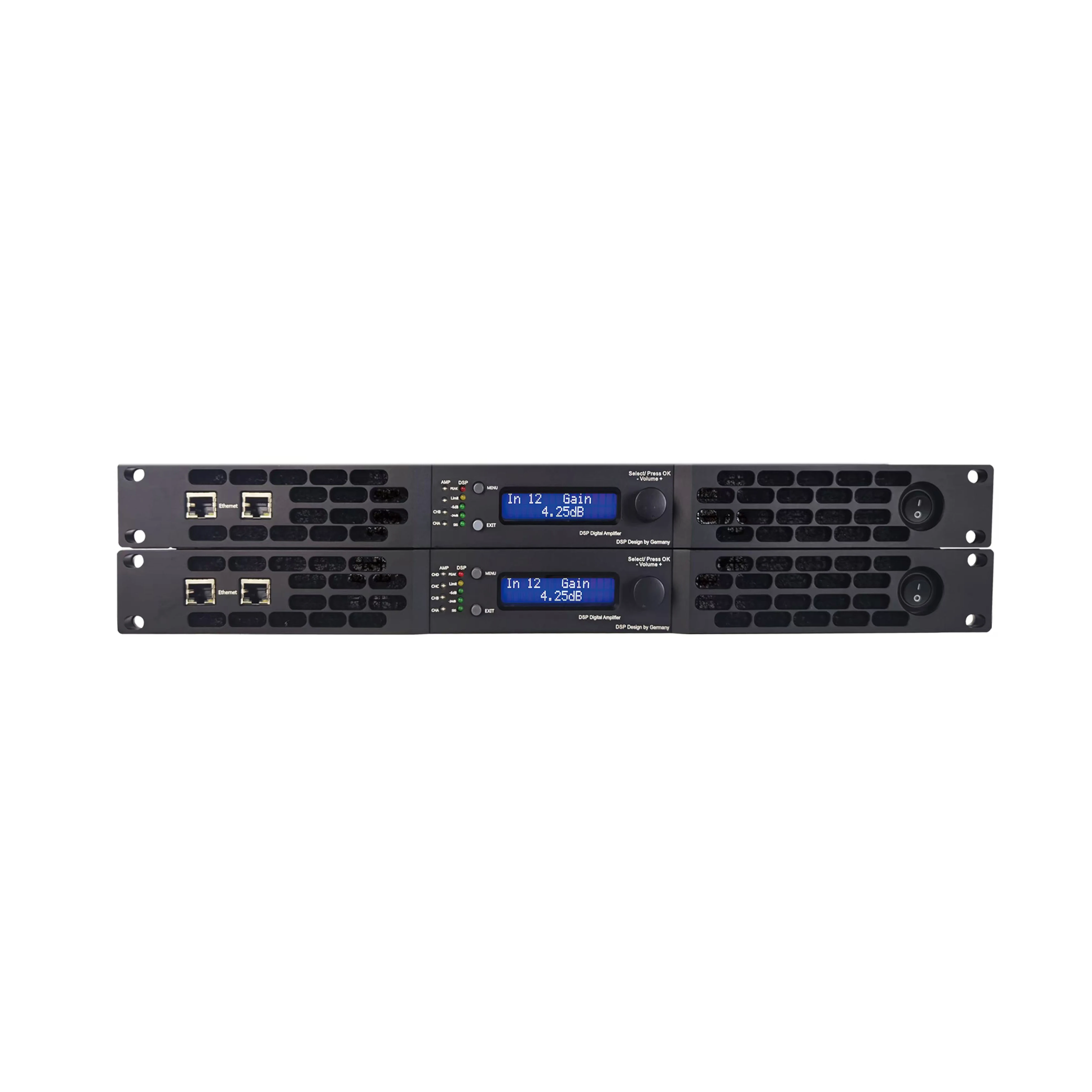 Professional Class D 1U 2-Channel 2x4200W DSP Amplifier Stable 2 Ohm