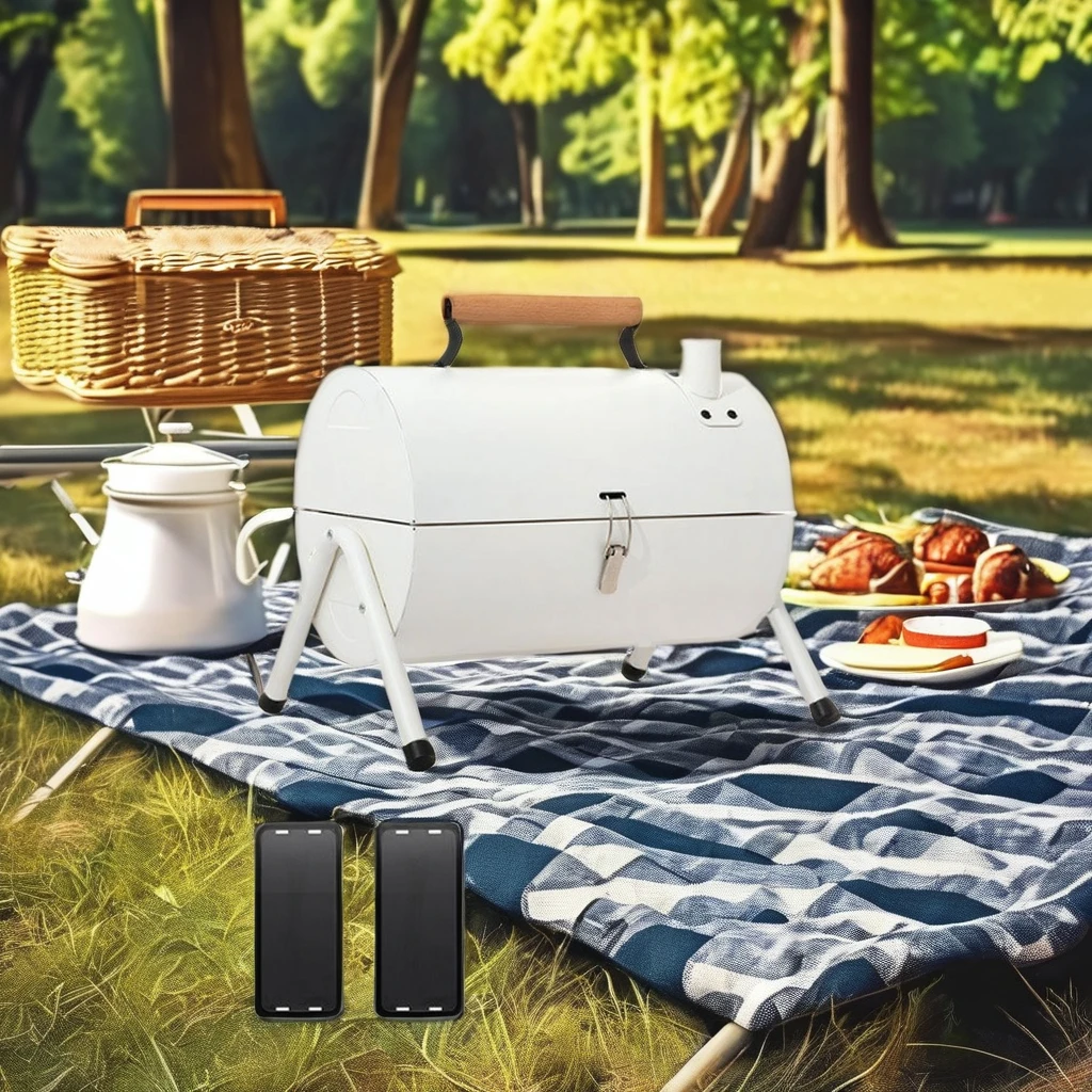 

Portable Outdoor Folding Barbecue Grill Stainless Steel Complete Camping Chimney Stove Foldable Iron Charcoal BBQ