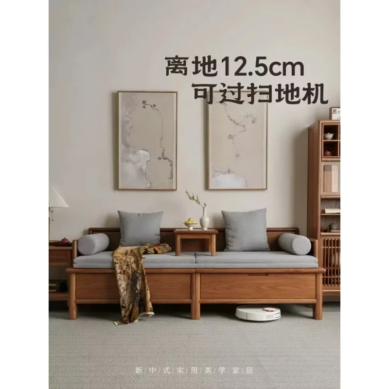 Sa-1  Foldable Sofa Bed New Chinese Push-pull Sofa Living Room Multifunctional Storage Solid Wood Arhat Bed
