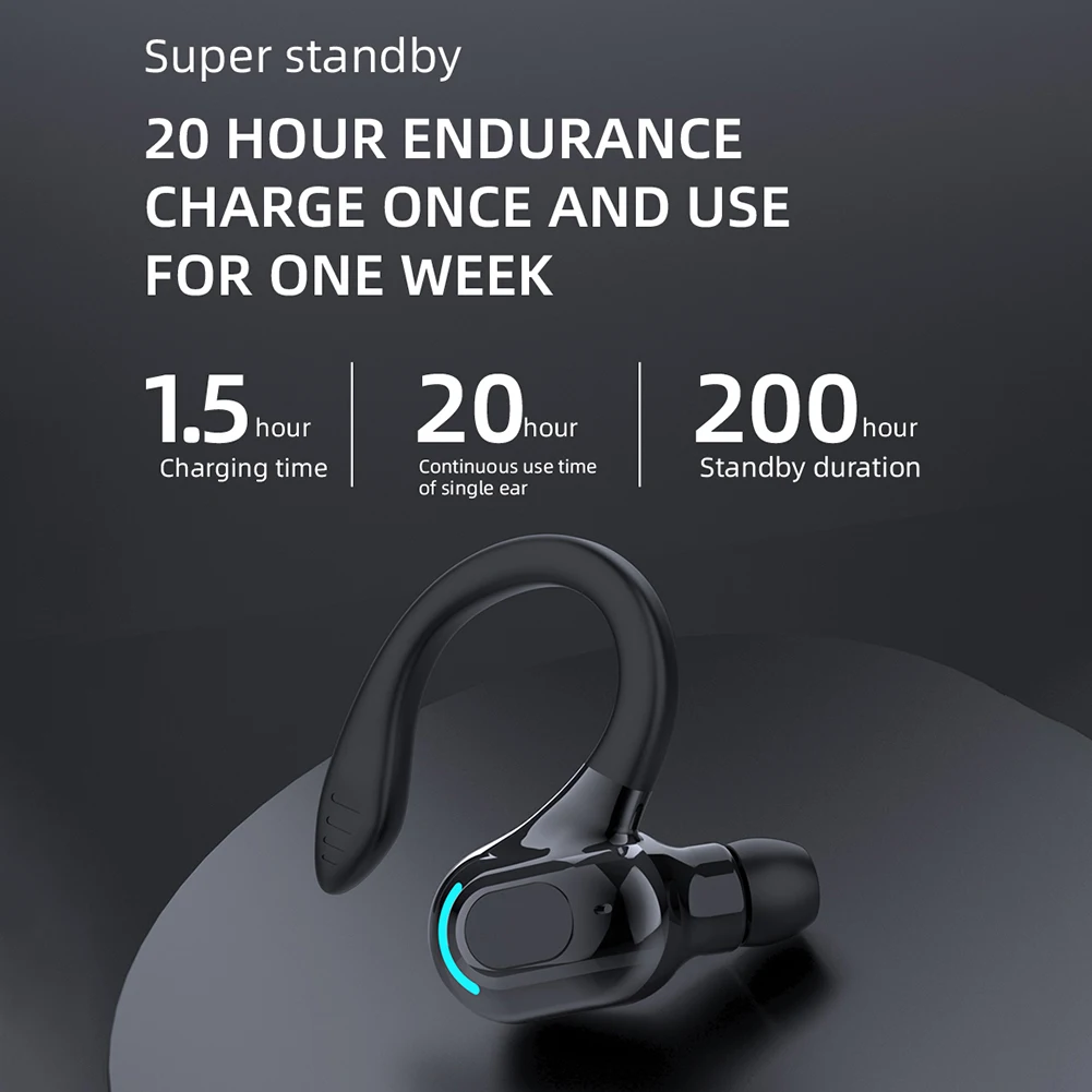Noise Cancelling Sport Drahtlose Business Kopfhörer Headset Wasserdichte Hängen Einzel Ohr Ohrhörer Bluetooth 5,2 Kopfhörer