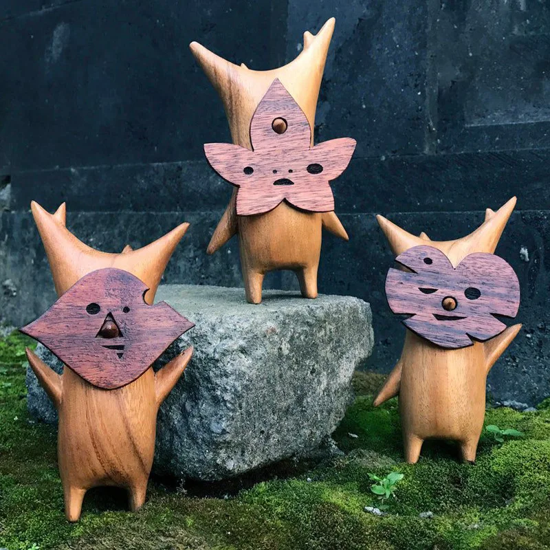 Korok Statue Wooden Resin Korok Family Handicraft Gift for Game Lovers Zelda Breath of The Wild Puppet Toy Handicraft Decoration