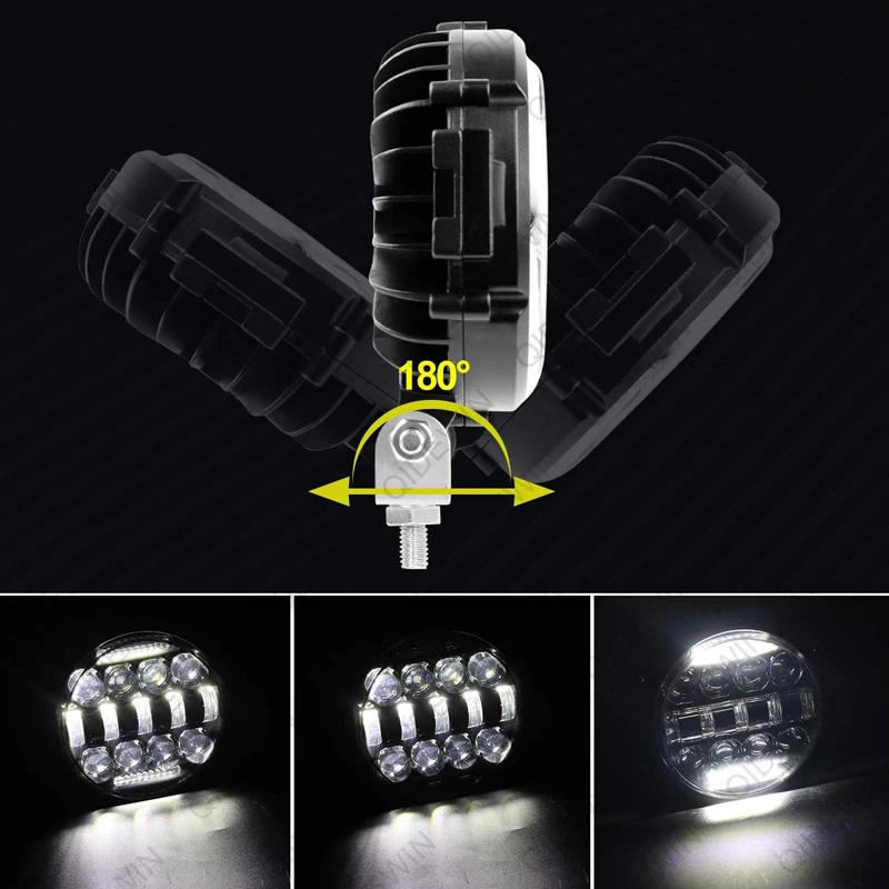 2PC Round 7 Inch 150W Aluminum Alloy LED Work Light Bar Multifunctional High Power Spotlight Driving Lamp fog lamp