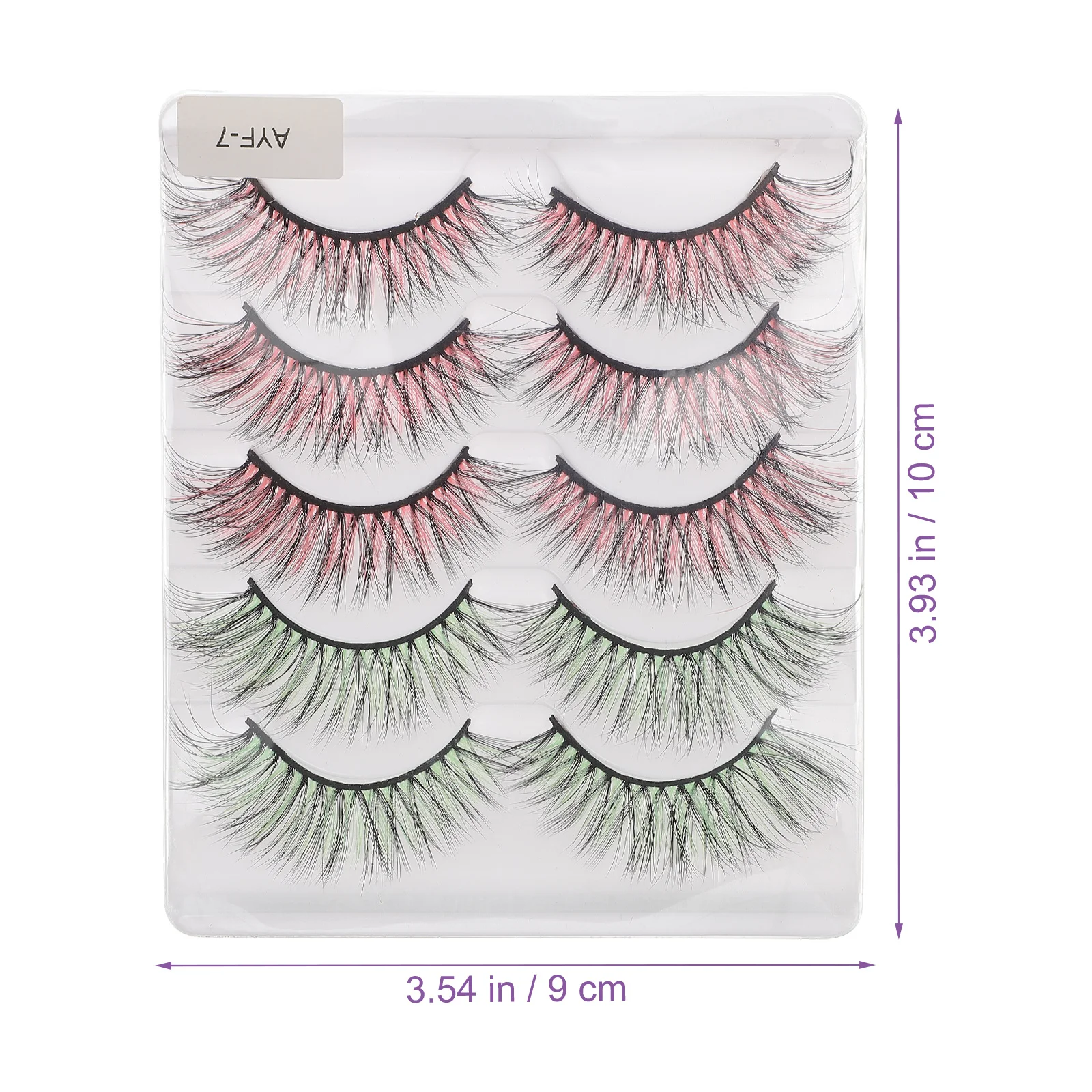 5 pares de cílios postiços naturais coloridos 3d extensões de cílios falsos para festa clube cosplay baile longo cílios postiços