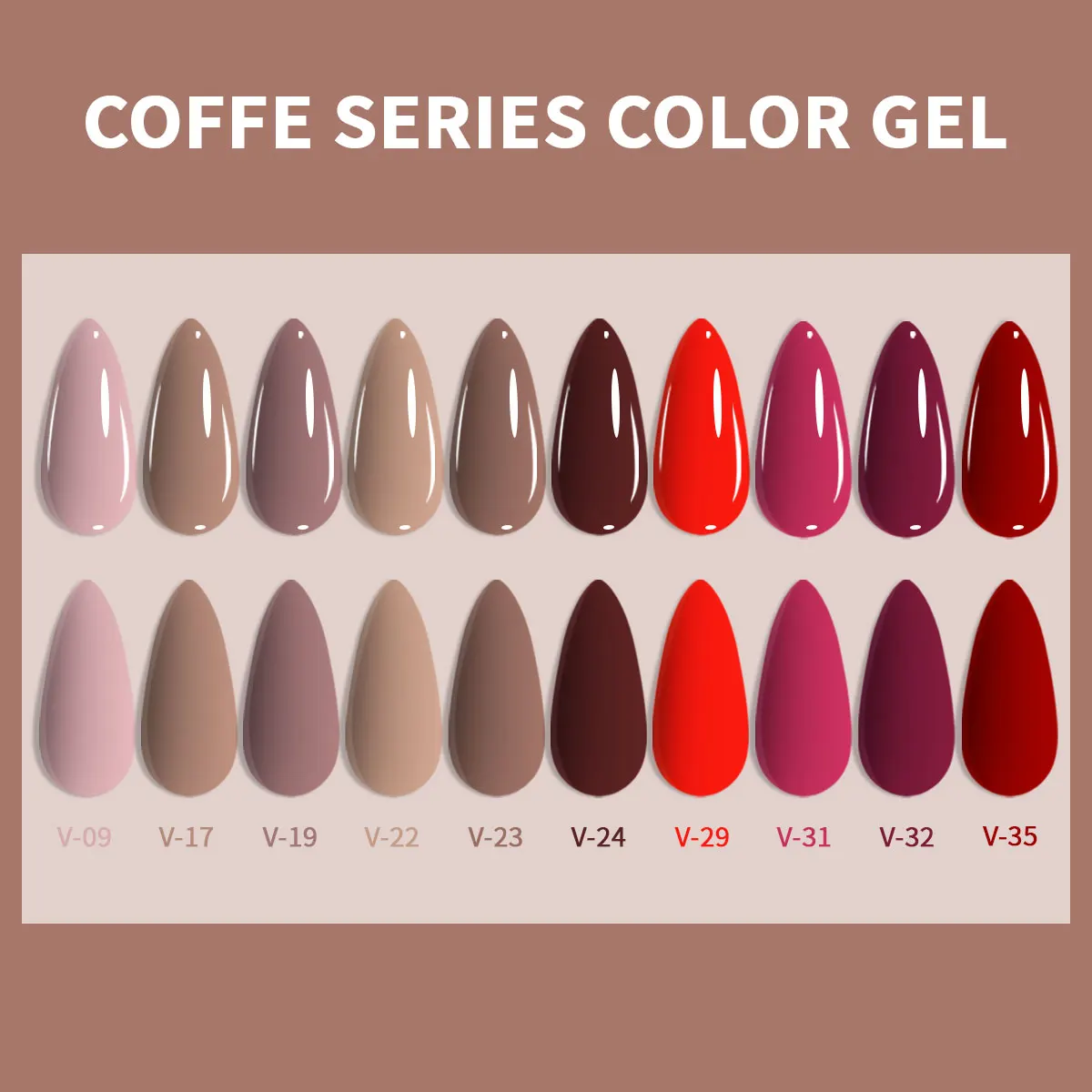 VOKY New 8ml Glass Bottle Gel Nail Polish Single Color, Soakable UV LED Cured Nail Gel, Nude/Brown/Burgundy Cherry Red Gloss Nail view 6