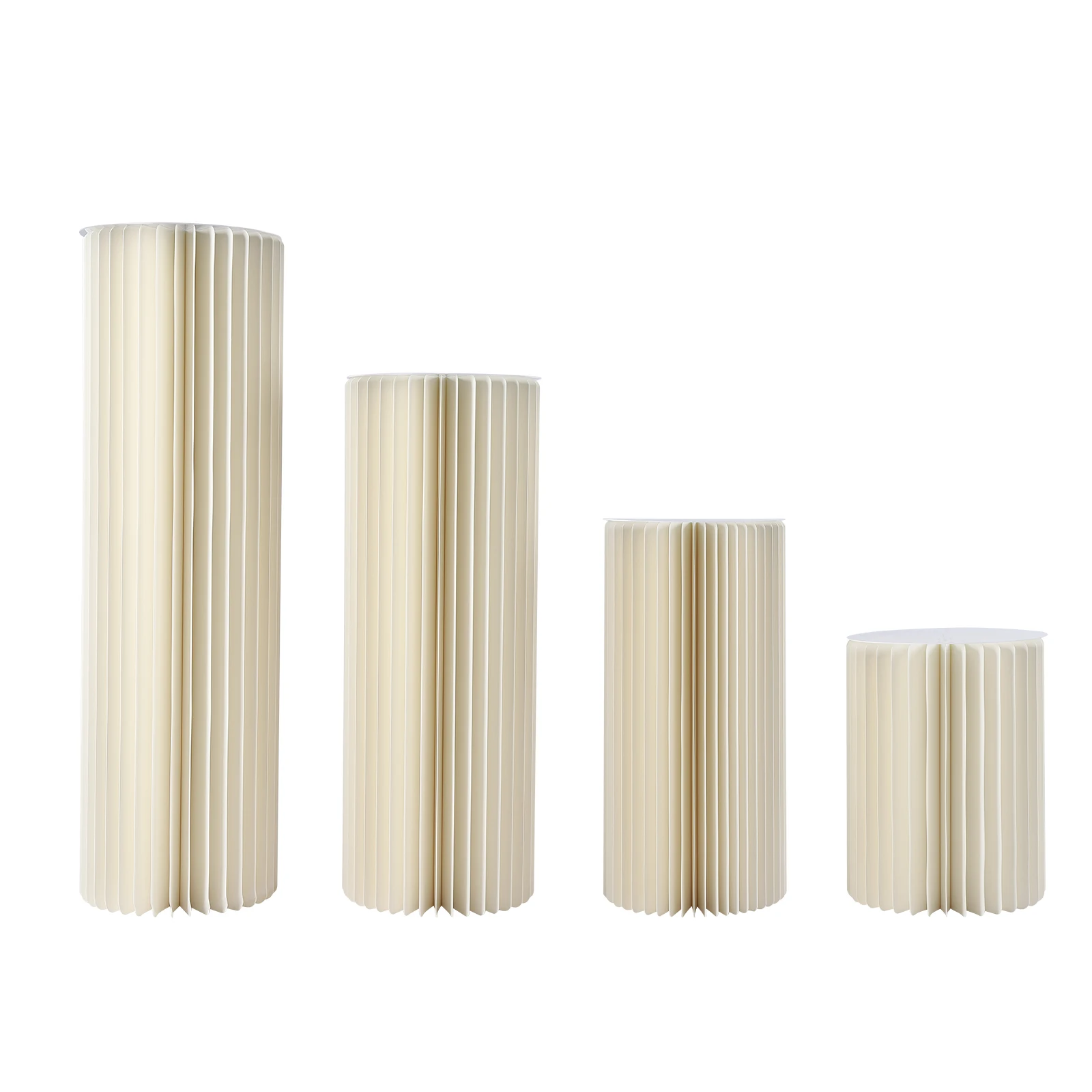 4Pcs Cylinder Cardboard Dessert Table Columns Foldable Flower Stand Party Centerpiece Decor Rack