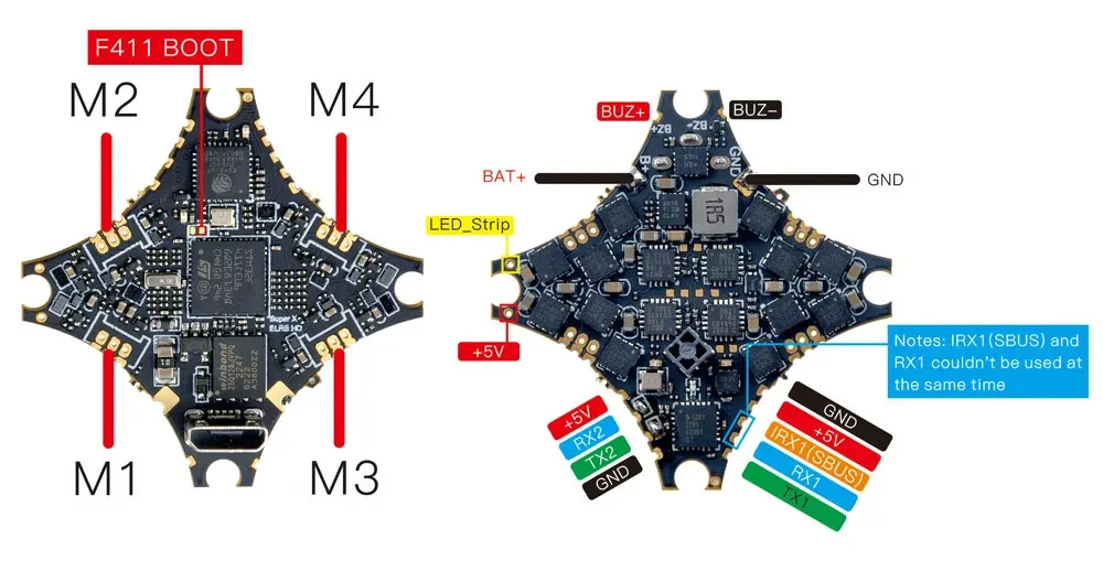 HappyModel Crazy F405 HD ELRS 1-2S AIO FC / SuperX HD ELRS 1-2S AIO FC ELR / Crazybee F4 Lite 1S FC / Elrs F4 2g4 Aio 5 in 1 FC