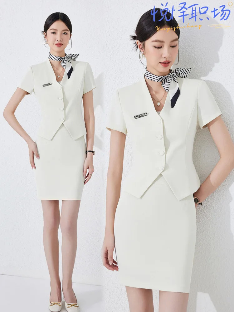 

Elegant goddess-style workwear for jewelry stores, beauty salons, hotels, sales front desks, reception, and club professional ou