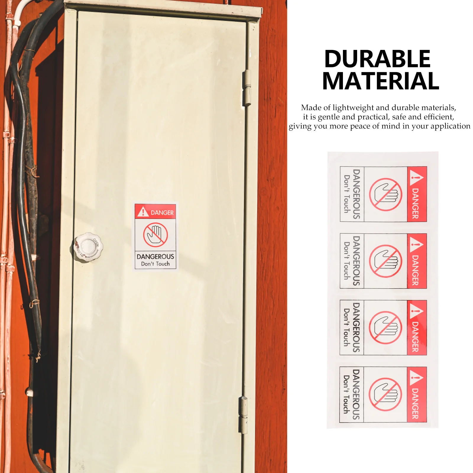 4 Pcs Safety Label Stickers Electrical Machine Caution Sign Pp Synthetic Paper Keep off Warning