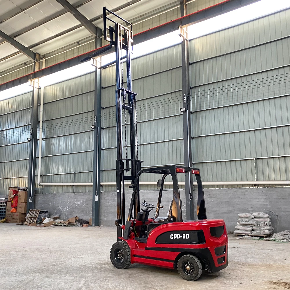 Electric Forklift 2ton 5meters Full Electric Four Wheels Forklift 3 Stage Mast for Forklift