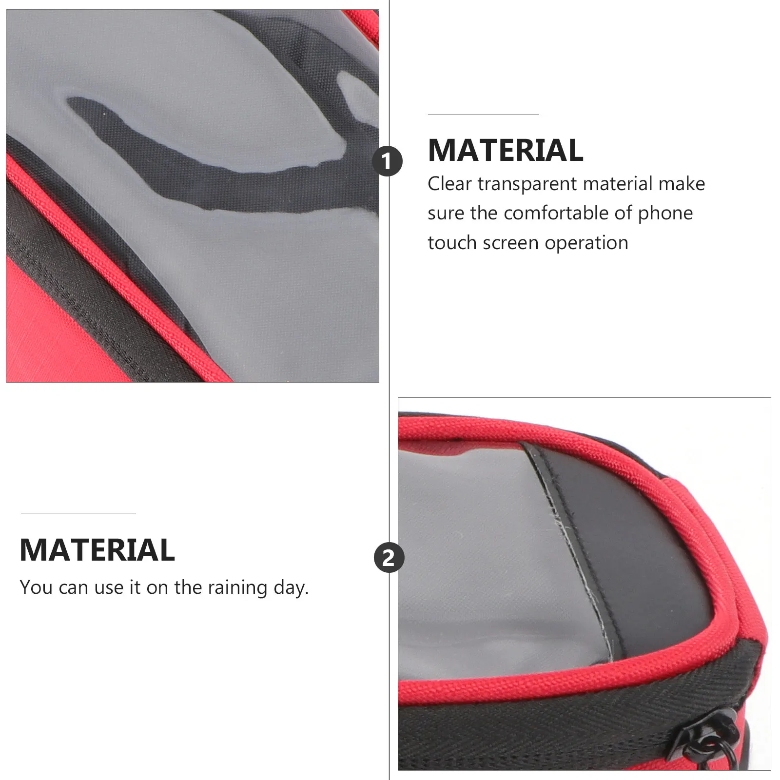 

Waterproof Red Frame Bag Bike Tube Phone Bag Screen Multifunction Storage Wallet Keys Up to 5.5 Inch