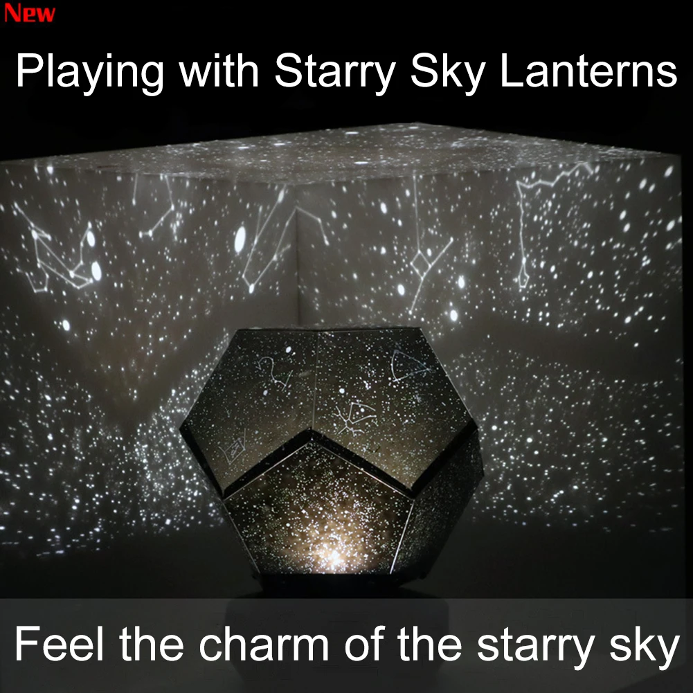 Starry Sky Projector Rotating Night Light With Music UBS Powered Bedroom Star Lamp For Boys Girls Birthday Christmas Gifts