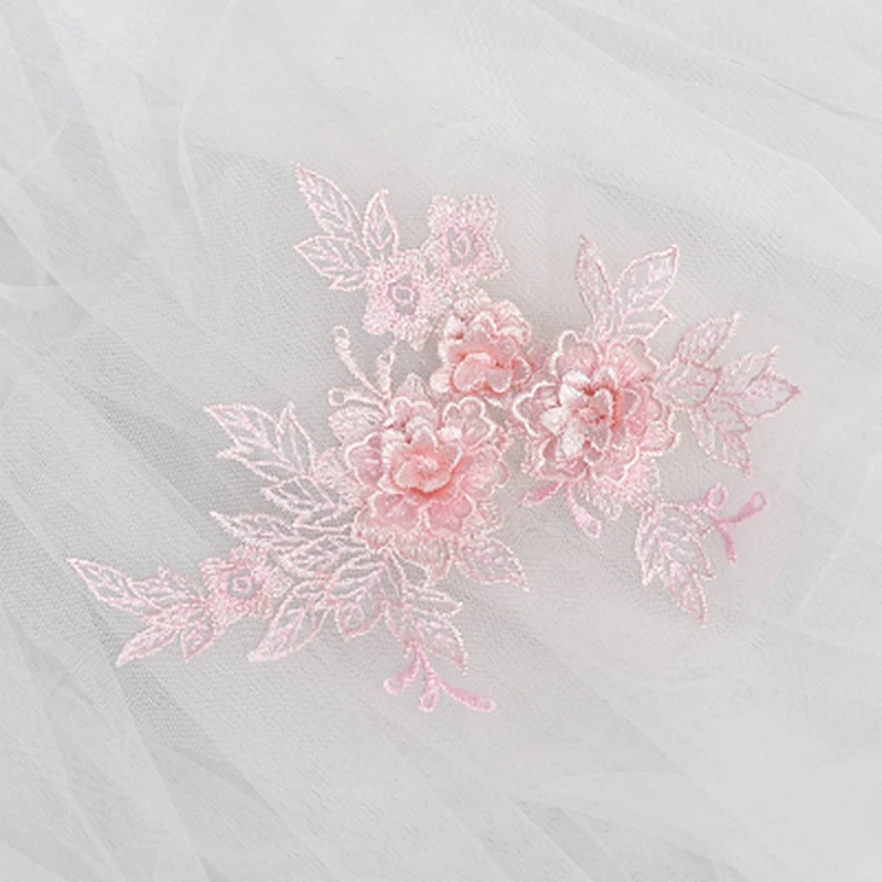 Perline 3D fiori pizzo Applique abito da sposa Decor toppa floreale per DIY Clorhes Costume Dress Decor Scrapbooking