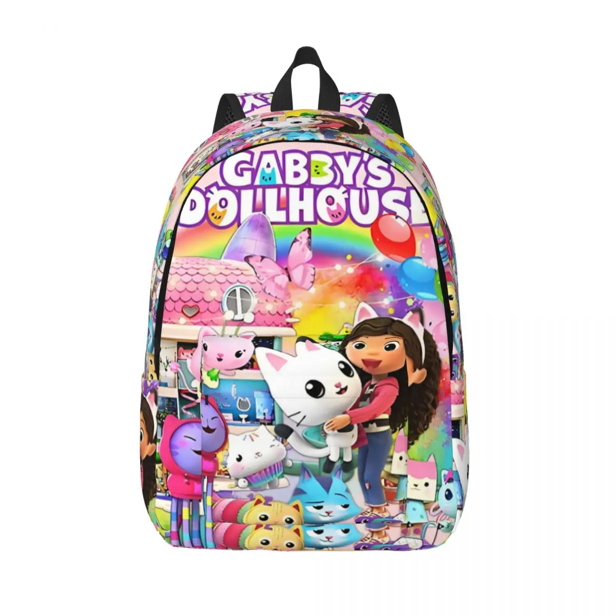 

Cartoon Cute Gabbys Dollhouse Girl Backpack for Men Women Casual High School Business Daypack College Canvas Bags Sports