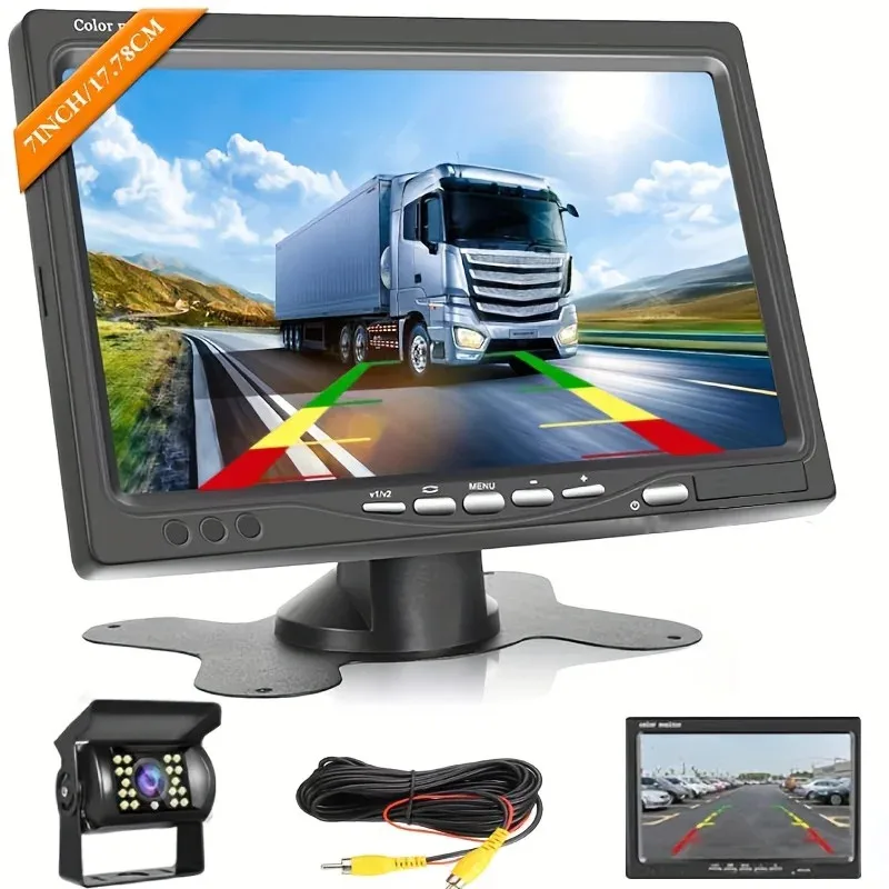 

7-дюймовый монитор для тяжелых условий эксплуатации и 18-светодиодная камера заднего вида для дисплея парка ночного видения грузовика