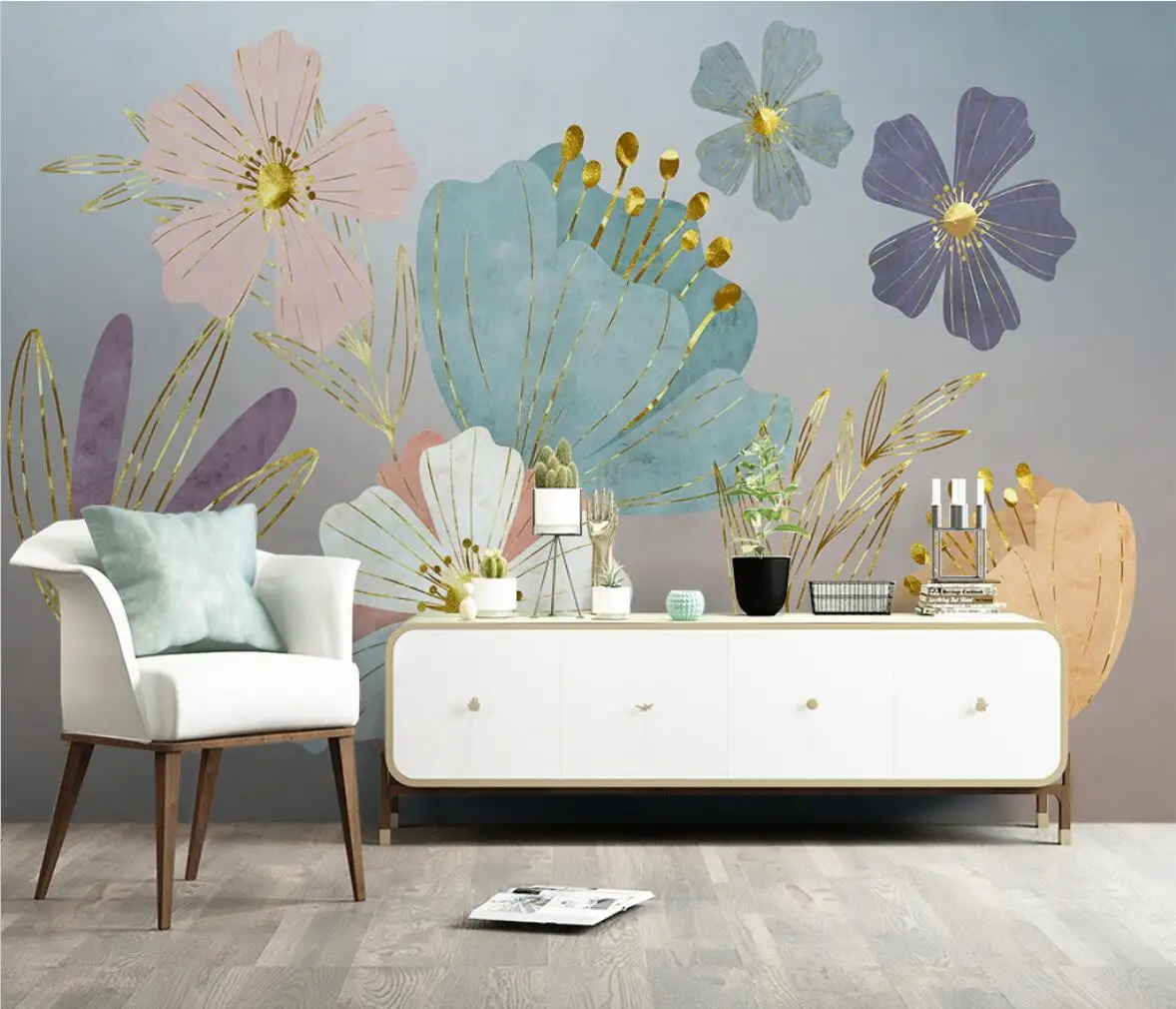 custom Mural Modern Photo Wallpaper Living Room decoraction TV Sofa Bedroom plant flower Wall Painting Papel De Parede 3 D