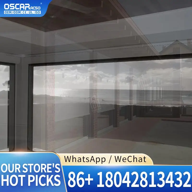 Windproof Waterproof Outdoor Roller Blinds Zip Track Screen Patio Motorized Blinds for Outdoor Events Picnics Balconies Rolling