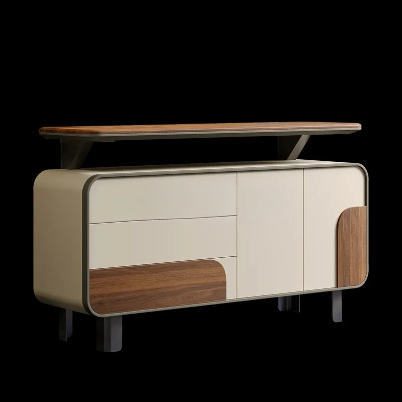 

A50 Light Luxury Dining Side Storage Cabinet Modern Simple Black Walnut Custom High-end Entrance Shoe Cabinet