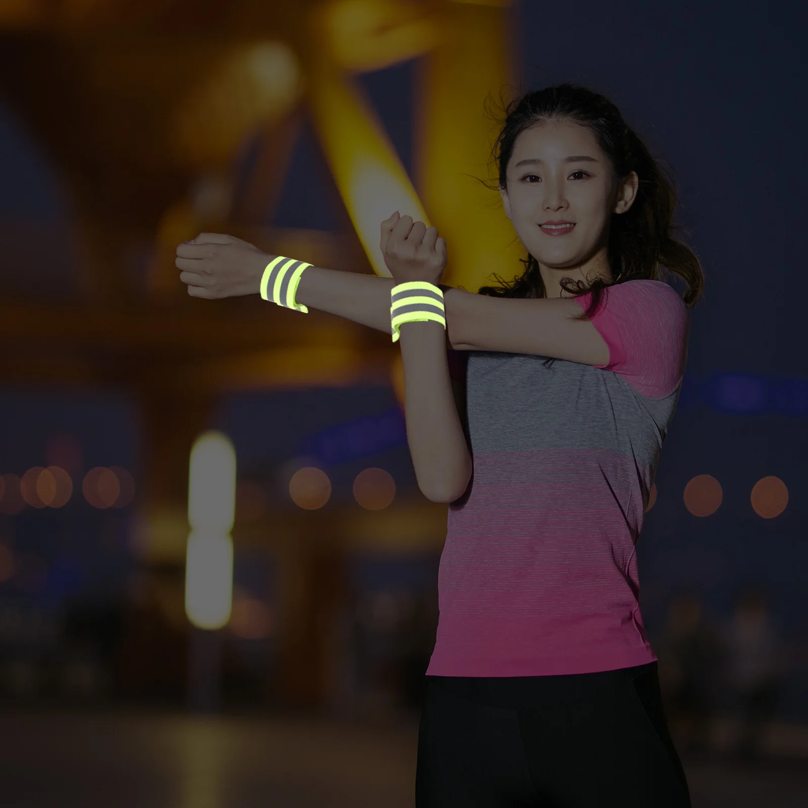 

4 Pcs Reflective Armb Wristb Gear for Night Running Walking B Lightweight Practical Sports Accessories